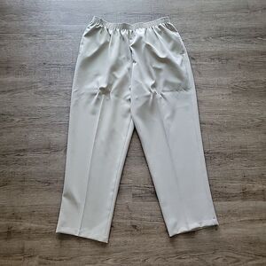 BonWorth Pull On Elastic Waist Pants ~ Sz XL ~ Beige ~ High Rise ~ 28.5" Inseam